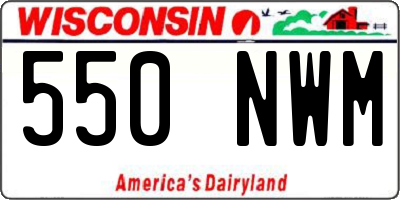 WI license plate 550NWM