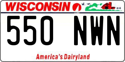 WI license plate 550NWN