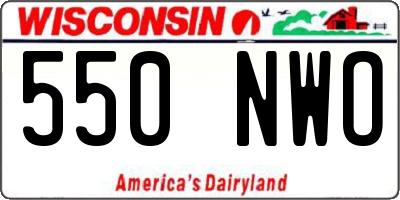 WI license plate 550NWO