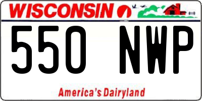 WI license plate 550NWP