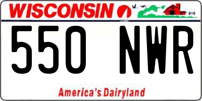 WI license plate 550NWR