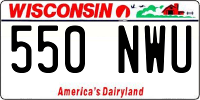 WI license plate 550NWU