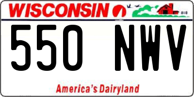 WI license plate 550NWV