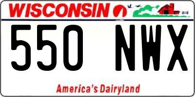 WI license plate 550NWX