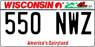 WI license plate 550NWZ