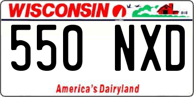 WI license plate 550NXD