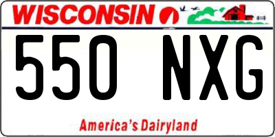 WI license plate 550NXG