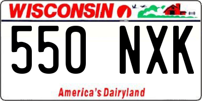 WI license plate 550NXK