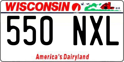 WI license plate 550NXL