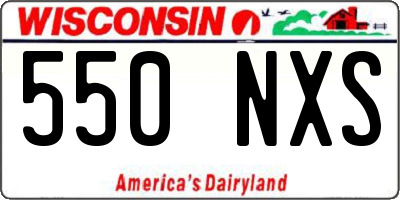 WI license plate 550NXS