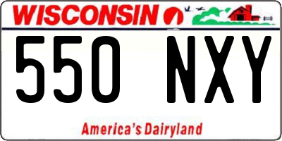 WI license plate 550NXY