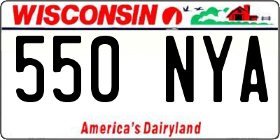 WI license plate 550NYA