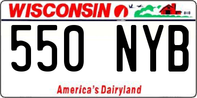 WI license plate 550NYB