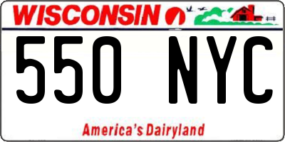 WI license plate 550NYC
