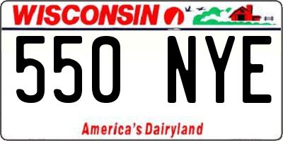 WI license plate 550NYE