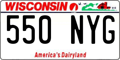 WI license plate 550NYG
