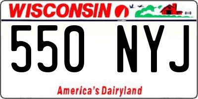 WI license plate 550NYJ