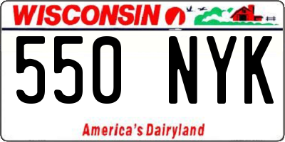 WI license plate 550NYK