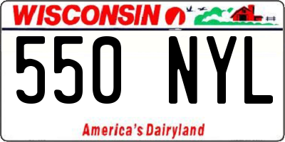 WI license plate 550NYL