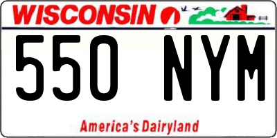 WI license plate 550NYM