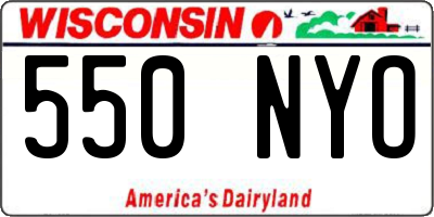 WI license plate 550NYO