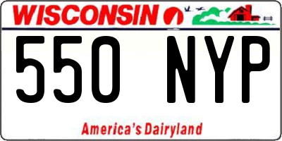 WI license plate 550NYP