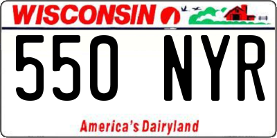 WI license plate 550NYR