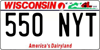 WI license plate 550NYT