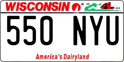 WI license plate 550NYU