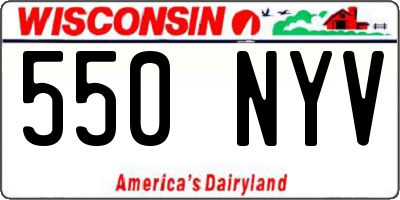 WI license plate 550NYV