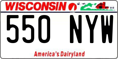 WI license plate 550NYW
