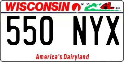 WI license plate 550NYX