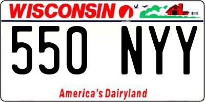 WI license plate 550NYY