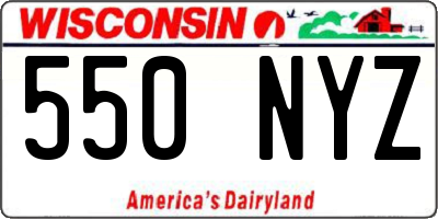 WI license plate 550NYZ