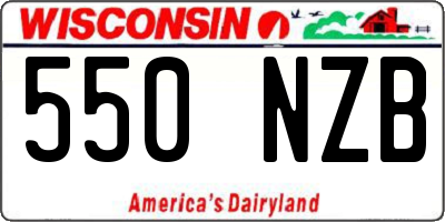 WI license plate 550NZB