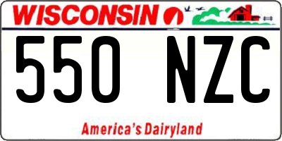 WI license plate 550NZC