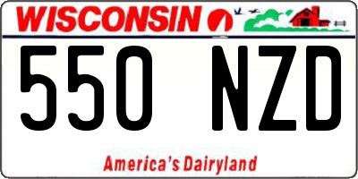 WI license plate 550NZD