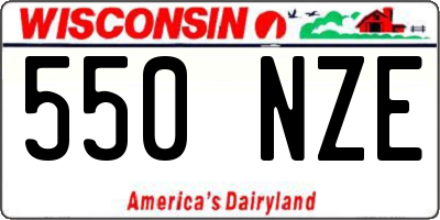 WI license plate 550NZE