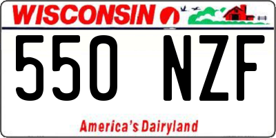 WI license plate 550NZF