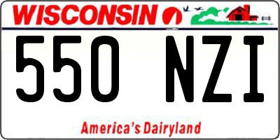 WI license plate 550NZI