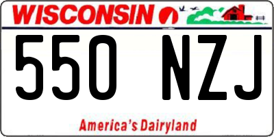 WI license plate 550NZJ
