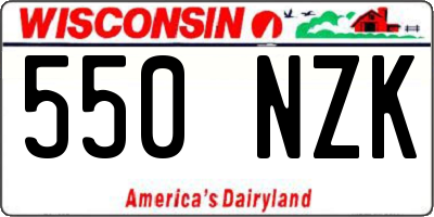 WI license plate 550NZK