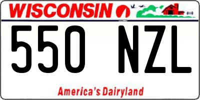 WI license plate 550NZL
