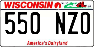 WI license plate 550NZO