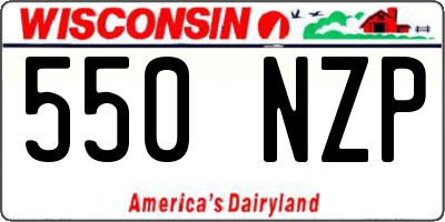 WI license plate 550NZP