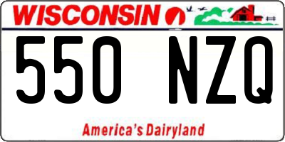 WI license plate 550NZQ