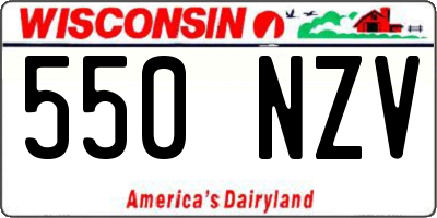 WI license plate 550NZV