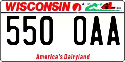WI license plate 550OAA