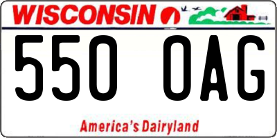 WI license plate 550OAG
