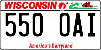 WI license plate 550OAI